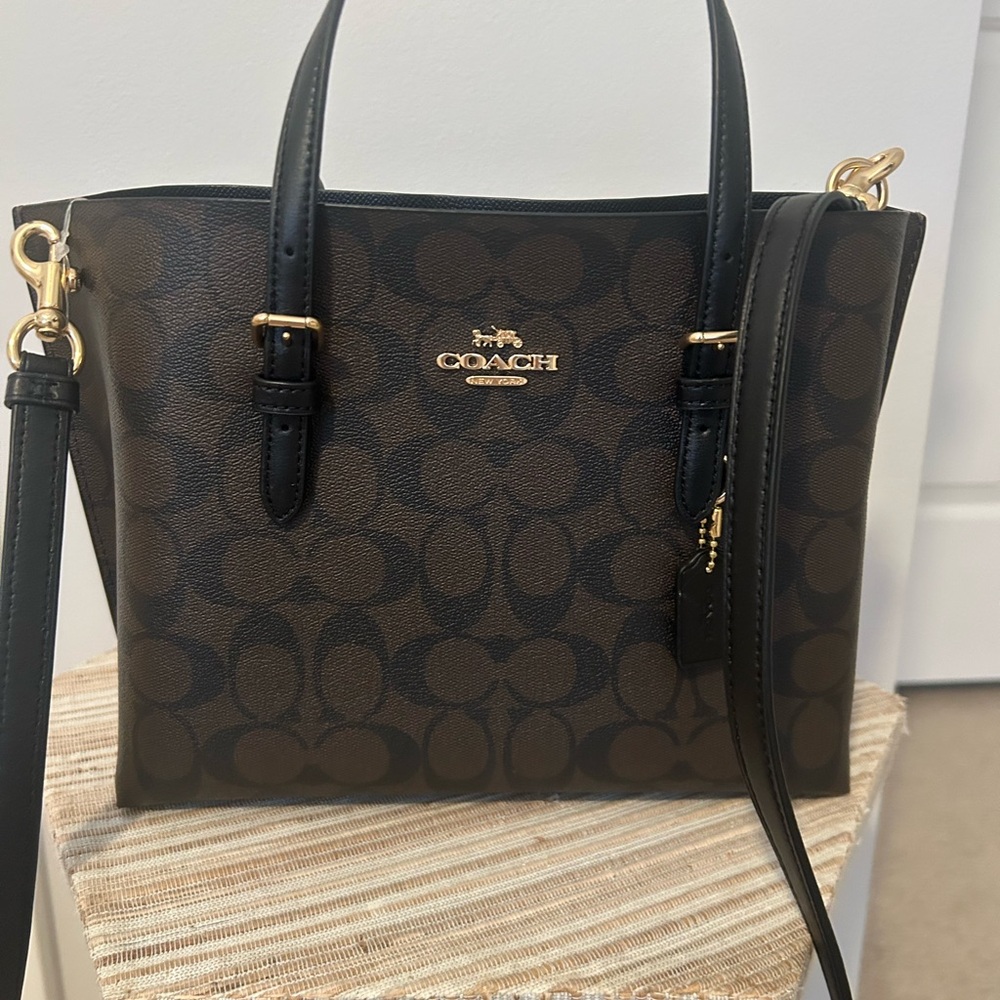 Coach Black and Brown Signature Satchel